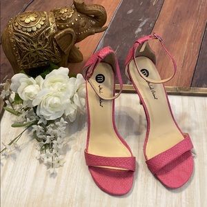Pink Strappy High Heel Sandals. size 8.5